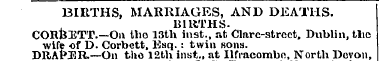 BIRTHS, MARRIAGES, AND DEATHS. BIRTHS. C...