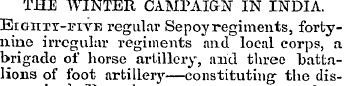 THE WINTER CAMPAIGN IN INDIA. Eighty-fiv...