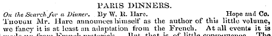 FAKLS DINNERS. On the Search for a Dinne...