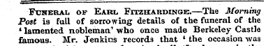 Funeral of Earl. Fitzhiardinge.—The Morn...