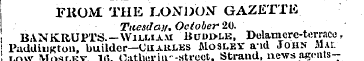 I EKOM THE LONDON" GAZETTE. Tuesday. Oct...