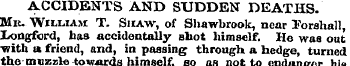 ACCIDENTS AND SUDDEN DEATHS. Mb. William...