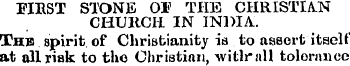 FIRST STONE 01? THE CHRISTIAN CHURCH IN ...