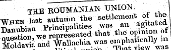 THE ROUMANIAN UNION " " _ . asraaasjSSjB...