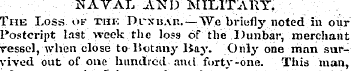 NATAL AND MILITAltT, The Loss of thk Drx...