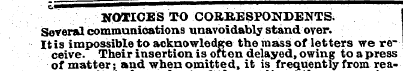 NOTICES TO CORB,E8POItDENTS. Several com...