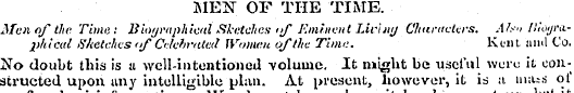 MEIST OF THE TIME. Men of the Time: Biog...