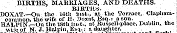 BIRTHS, MARRIAGES, AND DEATHS. BIRTHS. D...