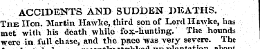 ACCIDENTS AND SUDDEN DEATHS. The Hon. Ma...