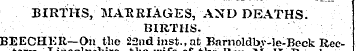 BIRTHS, MARRIAGES, AND DEATHS. BIRTHS. B...