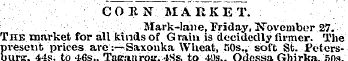 COKN MARKET. Mark -lane, Friday, Novembe...