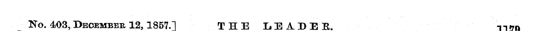 No. 403, December 12,1857.1 THE LEABEE. ...