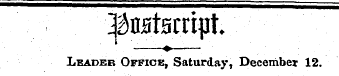 ^nstsrript Leader Office, Saturday, Dece...