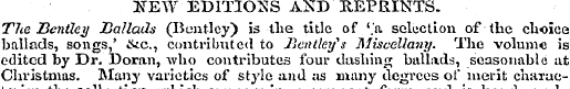 2TEW EDITIONS AND REPRINTS. The Bentleg ...