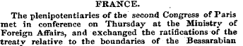 FRANCE. The plenipotentiaries of the sec...