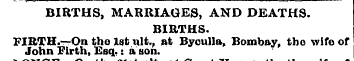 BIRTHS, MARRIAGES, AND DEATHS. BIRTHS. F...