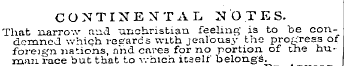 CONTINENTAL NOTES. That narrow and unchr...