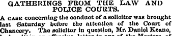 GATHERINGS FROM THE LAW AND POLICE COURT...