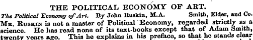 THE POLITICAL ECONOMY OF ART. The Politi...