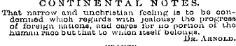 CONTINENTAL NOTES. That narrow txt\d unc...