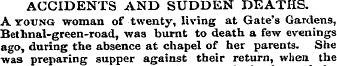 ACCIDENTS AND SUDDEN DEATHS. A young wom...