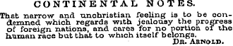 CONTINENTAL NOTES. That narrow and unchr...