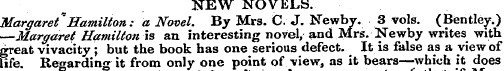 NEW NOVELS. Margaret * Hamilton: a Novel...