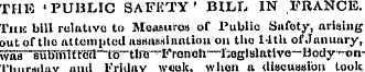 THE 'PUBLIC SAFKTY' BILL IN FRANCE. This...