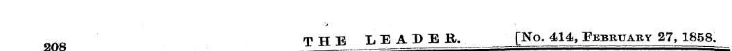 j THE LEADER. [No. 414, February 27, 185...