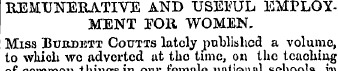 REMUNERATIVE AND USEFUL EMPLOYMENT FOR W...