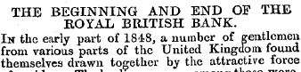 THE BEGINNING AND END OF THE ROYAL BRITI...