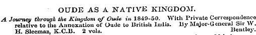 OUDE AS A NATIVE KINGDOM. A Journey thro...