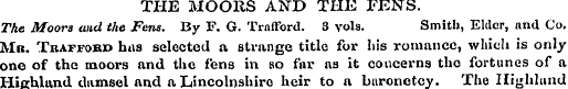 THE MOORS AND THE FENS. The Moors and th...