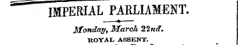 ' "~ HffEMAL j PARLIAMENT. Monday., Marc...