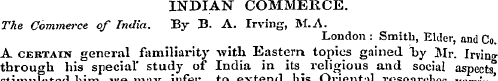 INDIAN COMMEllCE. The Commerce of India....