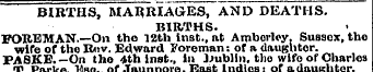 BIRTHS, MARRIAGES, AND DEATHS. BIRTHS. F...