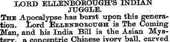 LOBD ELJiENBOEOUGH'S INDIAN JUGGIiE. The...