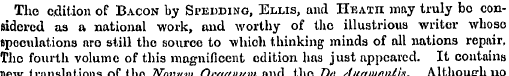 The edition of Bacon by Shedding, Ellis,...