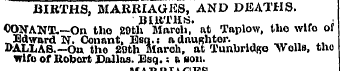 BIRTHS, D1ARRIAGKS, AND DEATHS. ClONANT,...