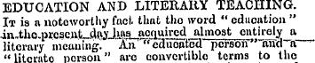 EDUCATION AND LITERARY TEACHING. It is a...
