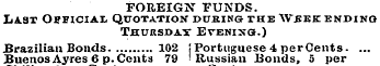 FOREIGN FUNDS. Last Official Quotation d...