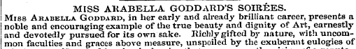 MISS AKABELLA GODDARD'S SOIREES. Miss Ar...