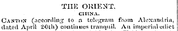 THE ORIENT, CHINA. Canton (according to ...