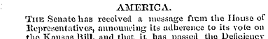 AMERICA. The Senate has received a messa...
