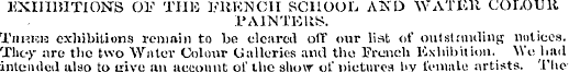 EXHIBITIONS OF THE FRENCH SCHOOL AND WAT...