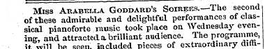 Miss Arabella. Goddard's Soirees.— The s...