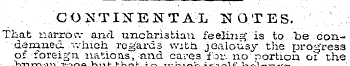 CONTINENTAL NOTES, That narrow and. unch...