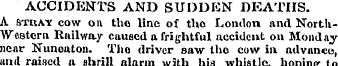 ACCIDENTS AND SUDDKN DEATHS. A strait co...