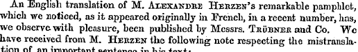 An English translation of M. Auexandbe H...