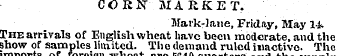 CORN MARKET. Mark-lane, Friday, May 14. ...